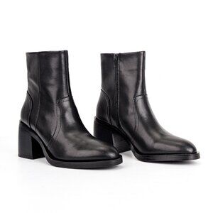 Steve Madden Women Phillie Black Leather Office Ankle Boots sz 8